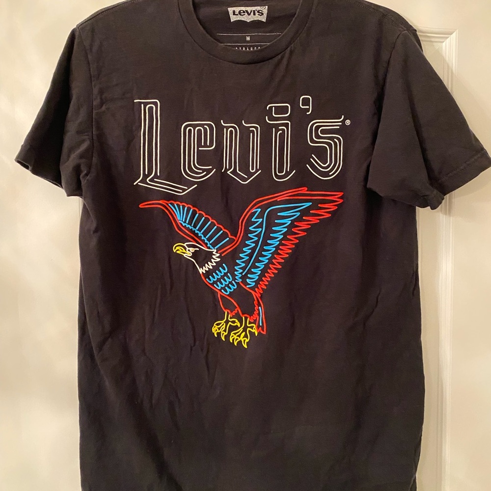 Levi's Black T-Shirt with Eagle Graphic